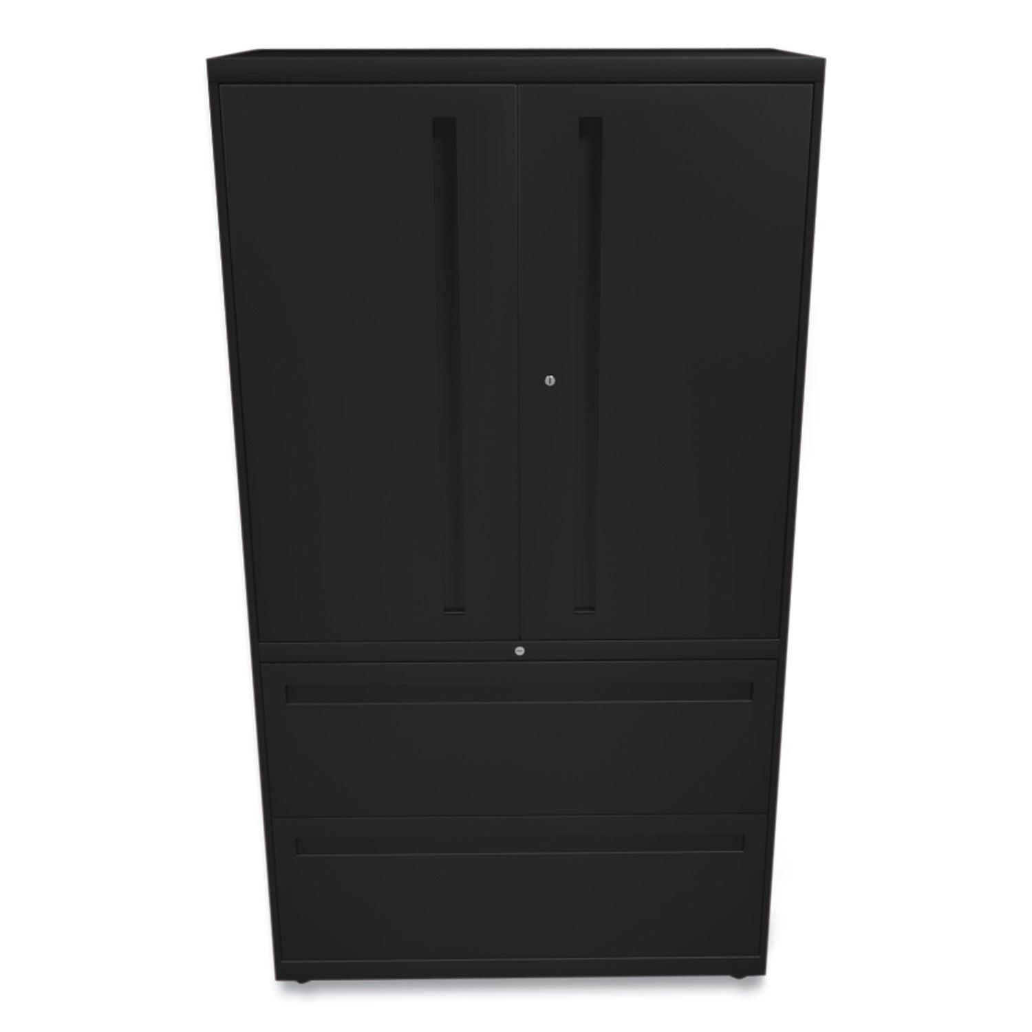 Brigade 700 Series Lateral File, Three-Shelf Enclosed Storage, 2 Legal/Letter-Size File Drawers, Black, 36" x 18" x 64.25 - 