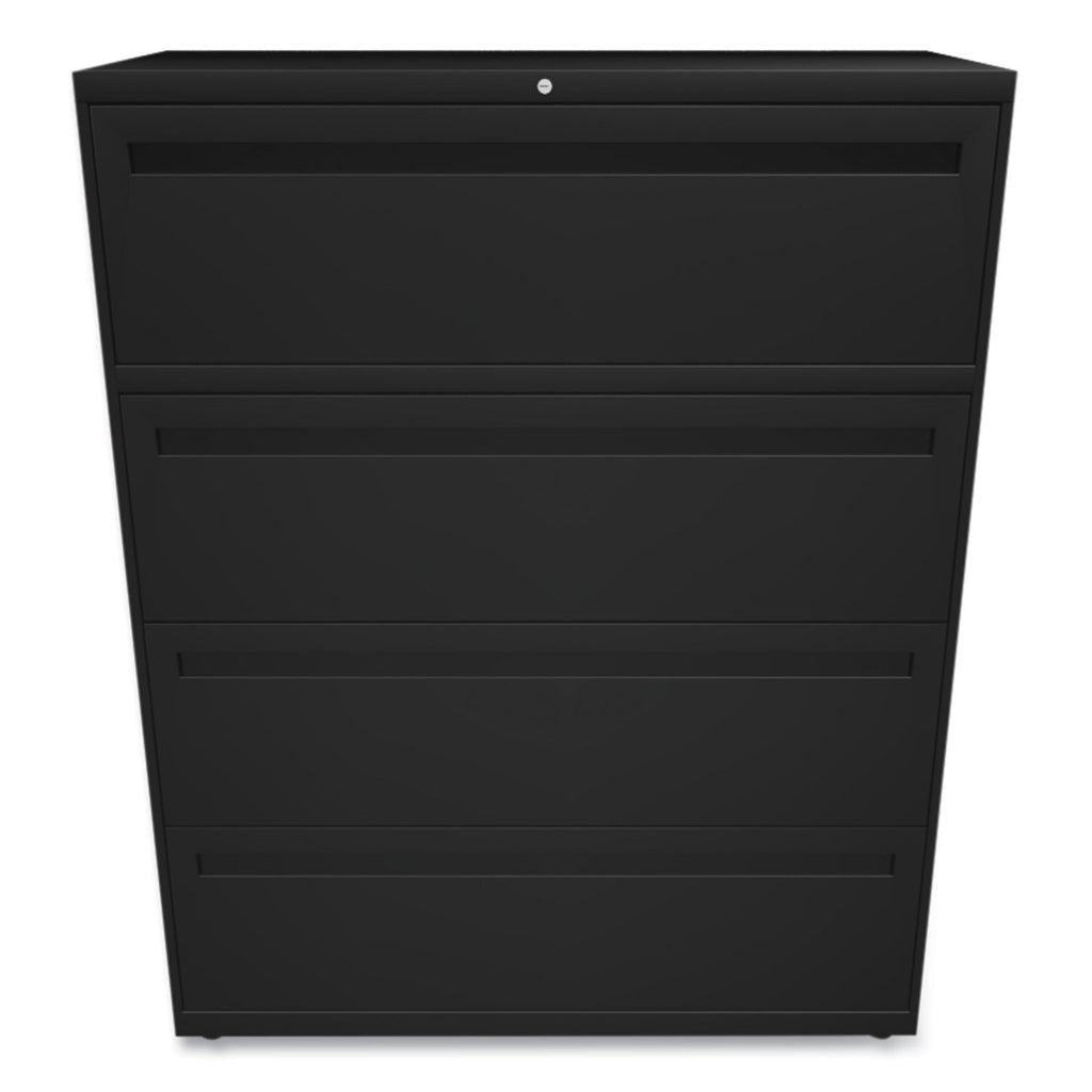 Brigade 700 Series Lateral File, 4 Legal/Letter-Size File Drawers, Black, 42" x 18" x 52.5 - 