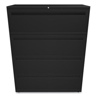 Brigade 700 Series Lateral File, 4 Legal/Letter-Size File Drawers, Black, 42" x 18" x 52.5 - 