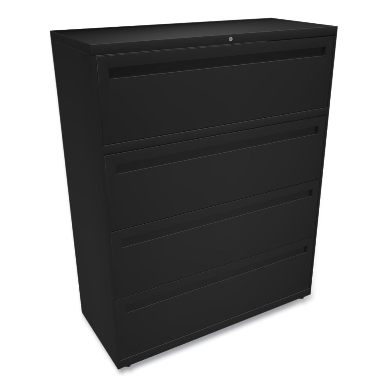 Brigade 700 Series Lateral File, 4 Legal/Letter-Size File Drawers, Black, 42" x 18" x 52.5 - 