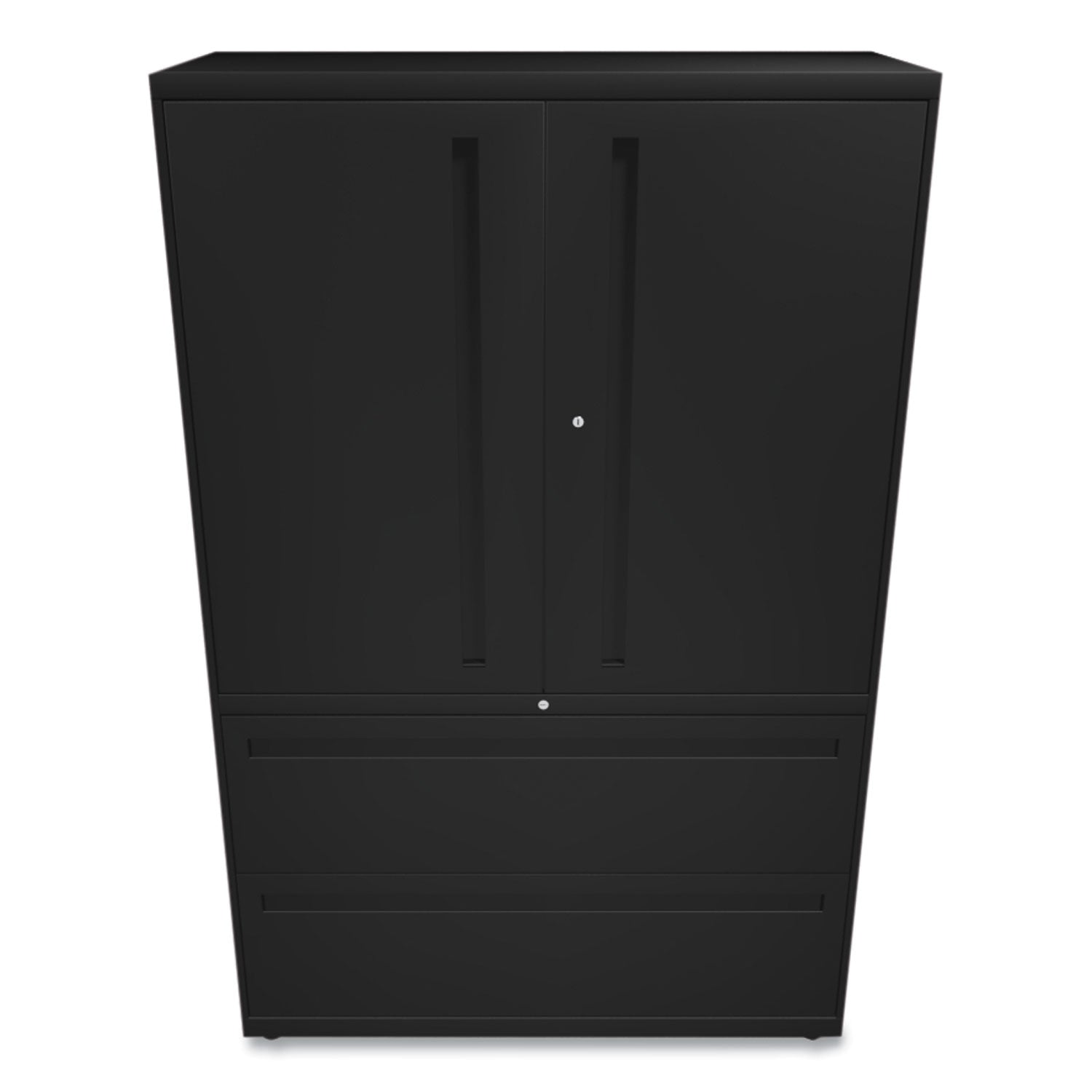 Brigade 700 Series Lateral File, Three-Shelf Enclosed Storage, 2 Legal/Letter-Size File Drawers, Black, 42" x 18" x 64.25 - 