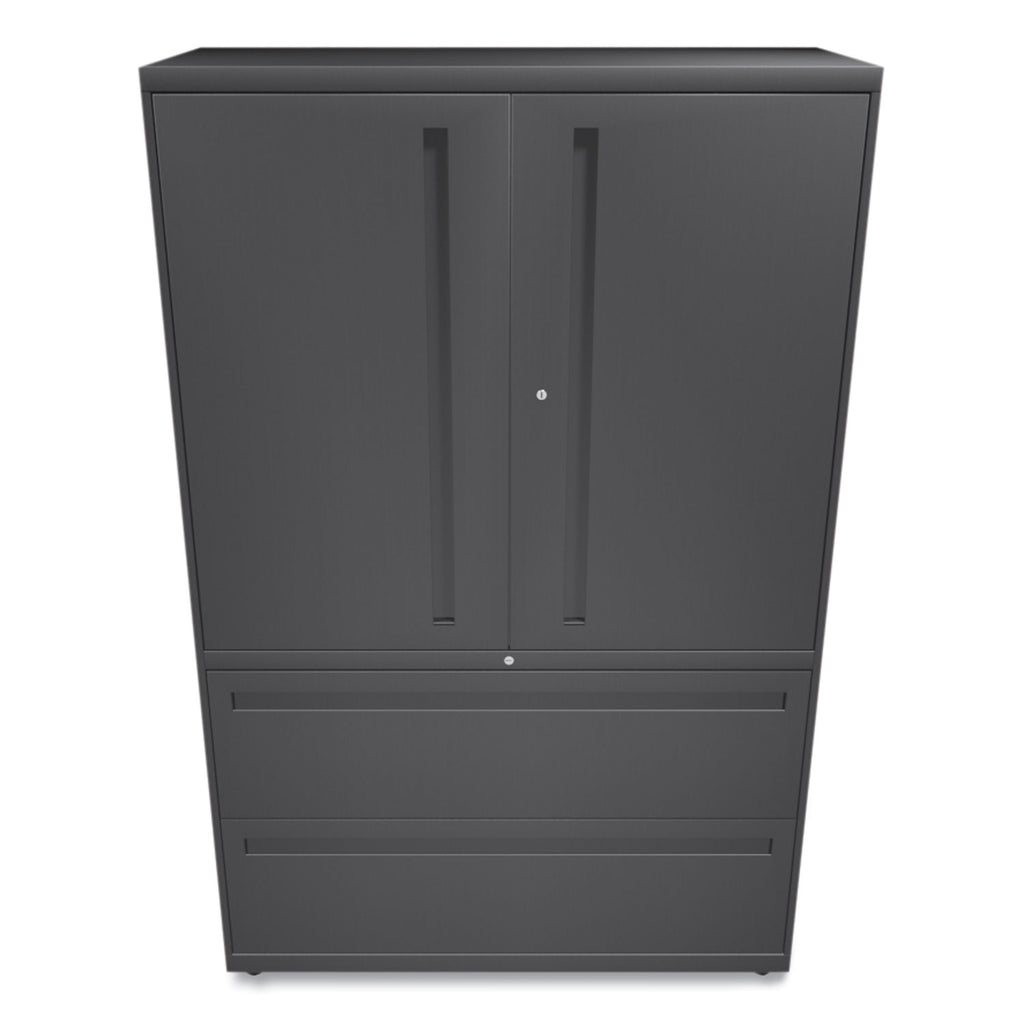 Brigade 700 Series Lateral File, Three-Shelf Enclosed Storage, 2 Legal/Letter-Size File Drawers, Charcoal, 42" x 18" x 64.25 - 