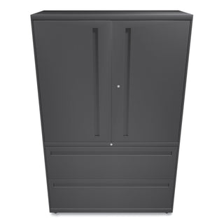 Brigade 700 Series Lateral File, Three-Shelf Enclosed Storage, 2 Legal/Letter-Size File Drawers, Charcoal, 42" x 18" x 64.25 - 