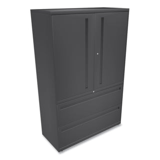 Brigade 700 Series Lateral File, Three-Shelf Enclosed Storage, 2 Legal/Letter-Size File Drawers, Charcoal, 42" x 18" x 64.25 - 