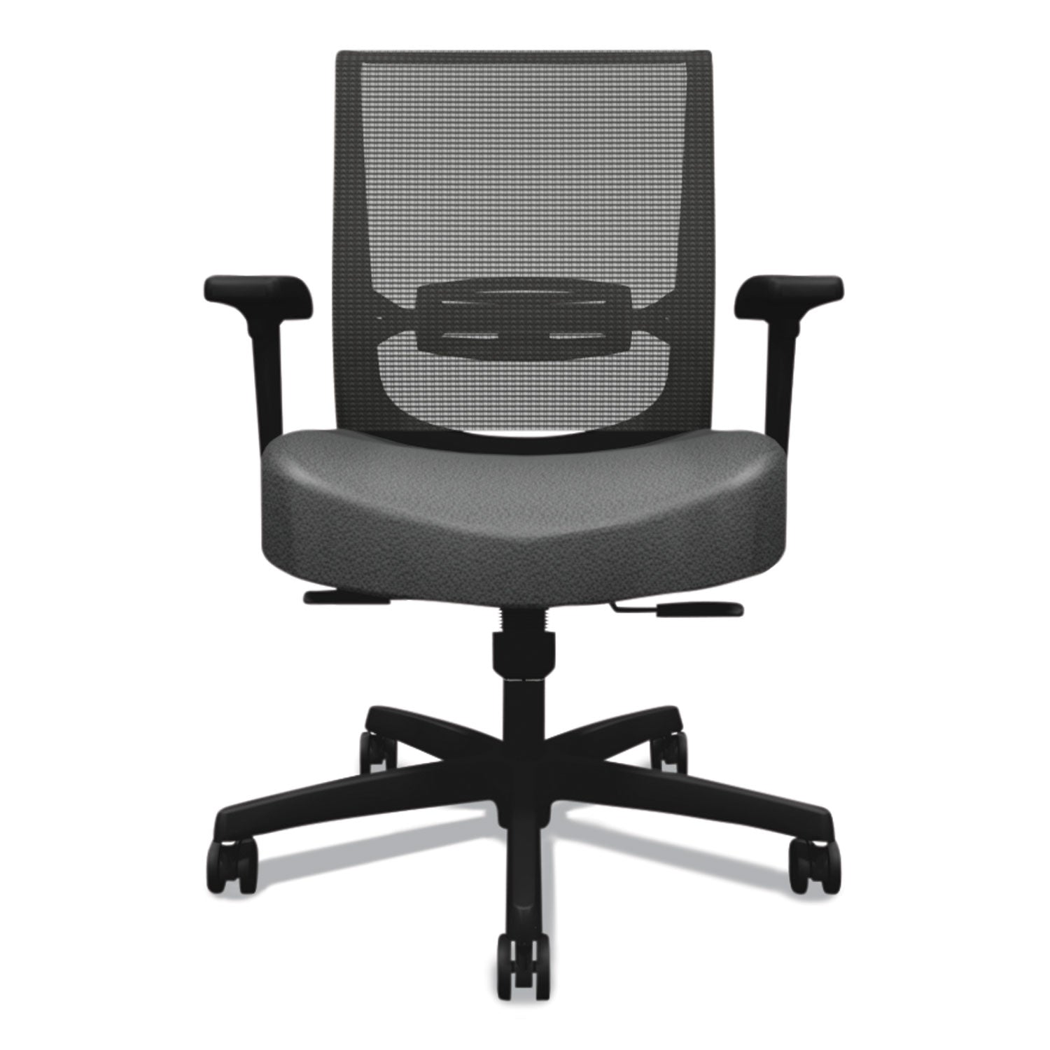 convergence-mid-back-task-chair-synchro-tilt-and-seat-glide-supports-up-to-275-lb-iron-ore-seat-black-back-base_honcmy1acu19 - 2