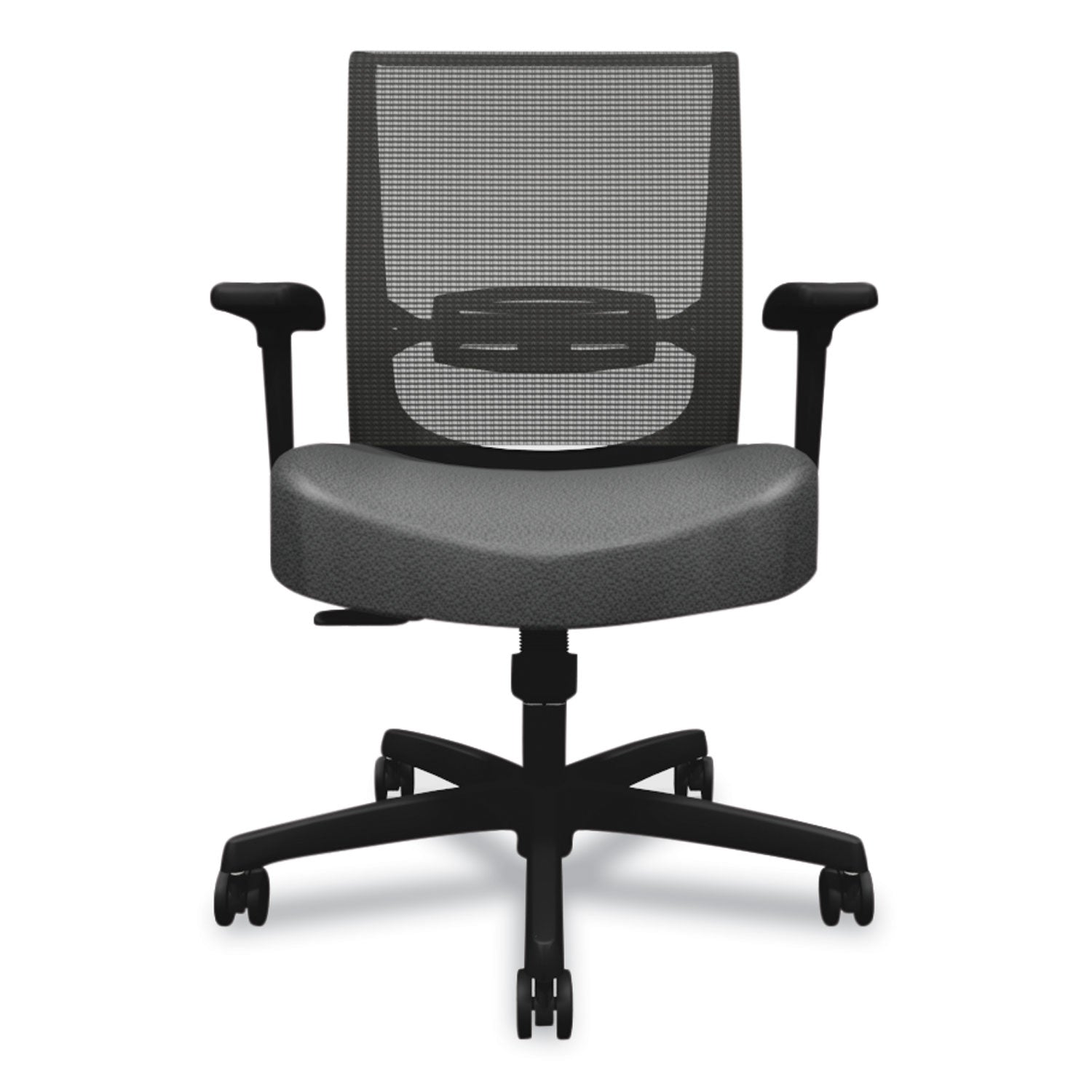 convergence-mid-back-task-chair-swivel-tilt-supports-up-to-275-lb-165-to-21-seat-height-iron-ore-seat-black-back-base_honcmz1acu19 - 2