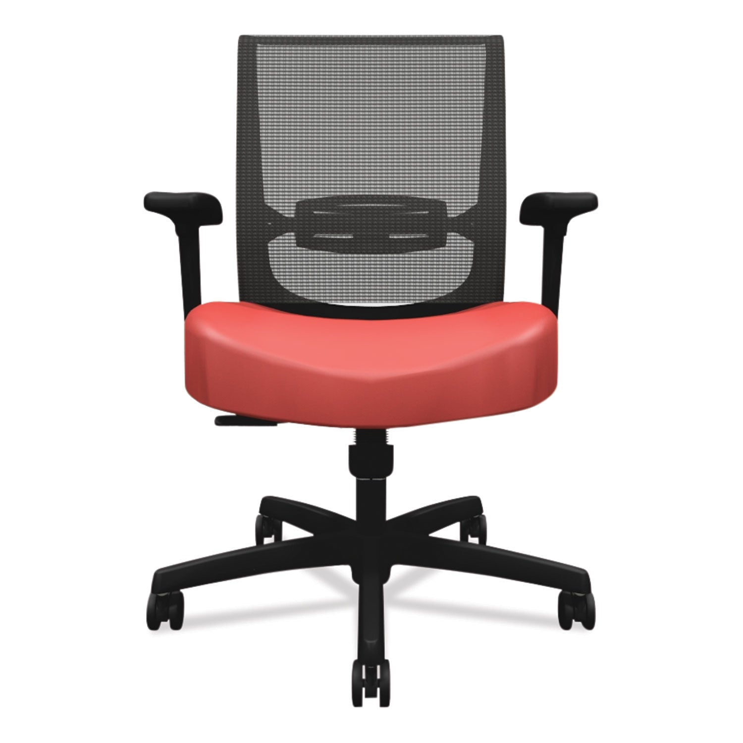 convergence-mid-back-task-chair-swivel-tilt-supports-up-to-275-lb-165-to-21-seat-height-red-seat-black-back-base_honcmz1acu67 - 2