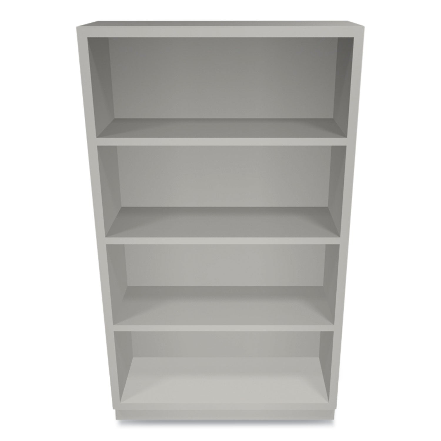 Metal Bookcase, Four-Shelf, 34.5w x 12.63d x 59h, Light Gray - 