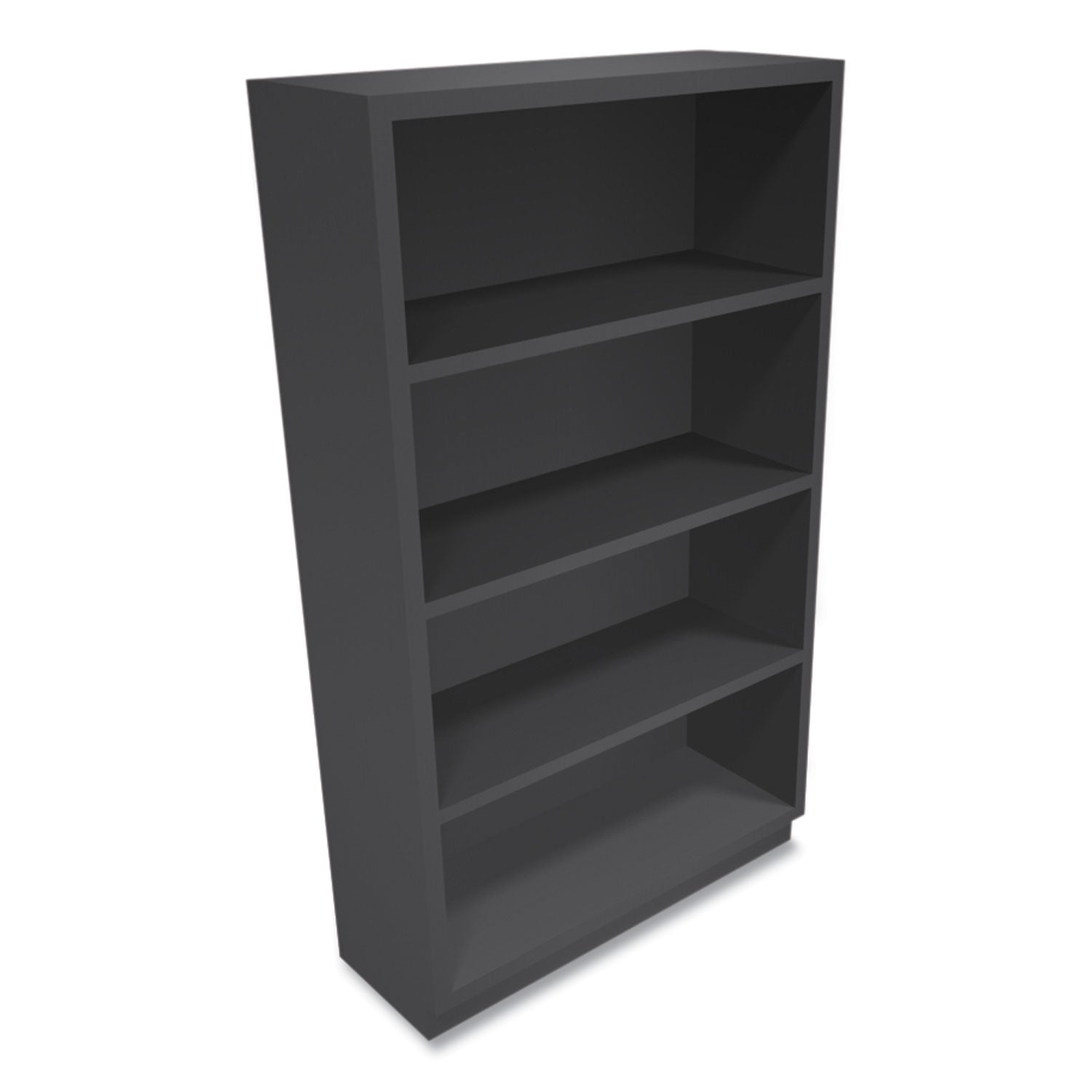 Metal Bookcase, Four-Shelf, 34.5w x 12.63d x 59h, Charcoal - 