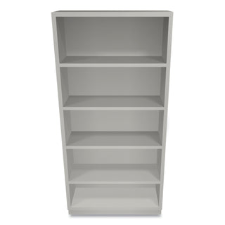 Metal Bookcase, Five-Shelf, 34.5w x 12.63d x 71h, Light Gray - 