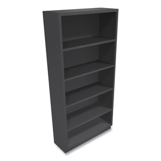 Metal Bookcase, Five-Shelf, 34.5w x 12.63d x 71h, Charcoal - 
