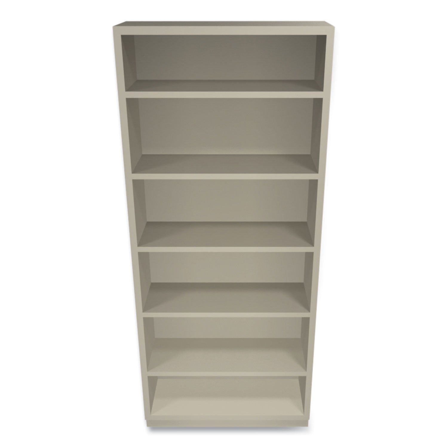 Metal Bookcase, Six-Shelf, 34.5w x 12.63d x 81.13h, Putty - 