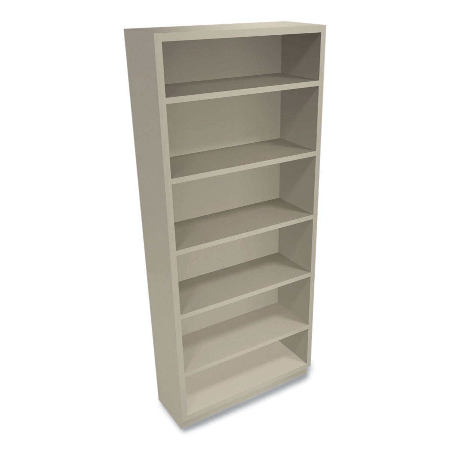 Metal Bookcase, Six-Shelf, 34.5w x 12.63d x 81.13h, Putty - 