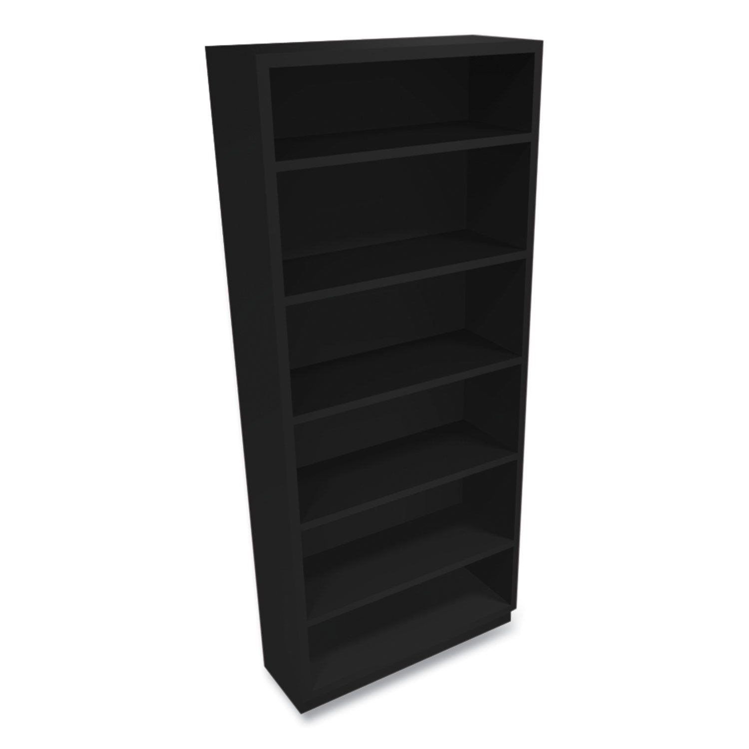 Metal Bookcase, Six-Shelf, 34.5w x 12.63d x 81.13h, Black - 