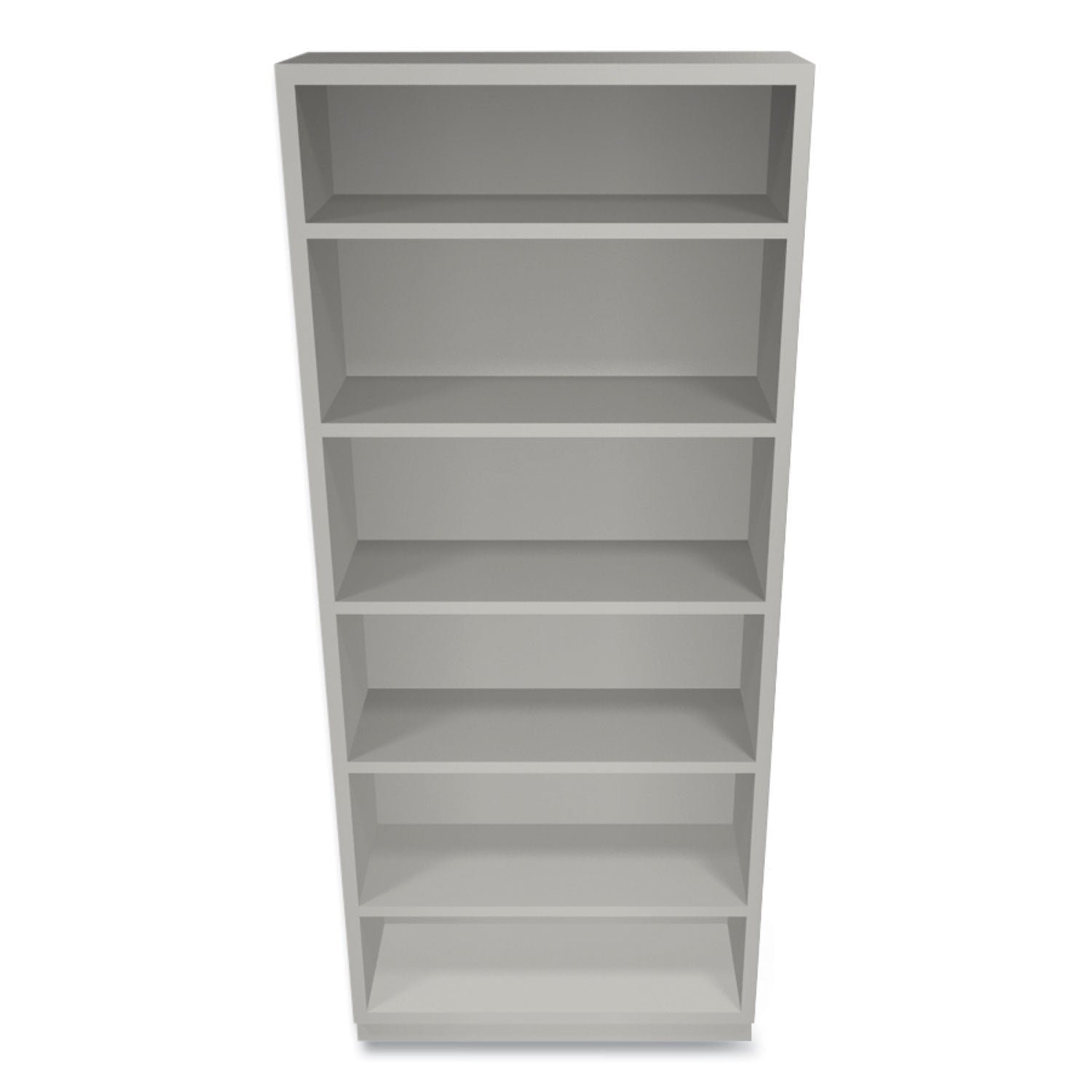 Metal Bookcase, Six-Shelf, 34.5w x 12.63d x 81.13h, Light Gray - 
