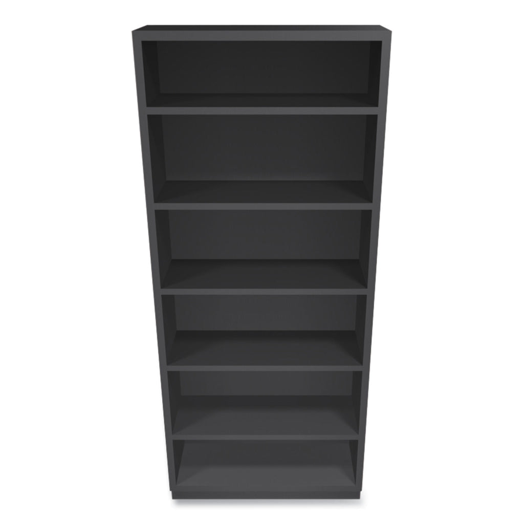 Metal Bookcase, Six-Shelf, 34.5w x 12.63d x 81.13h, Charcoal