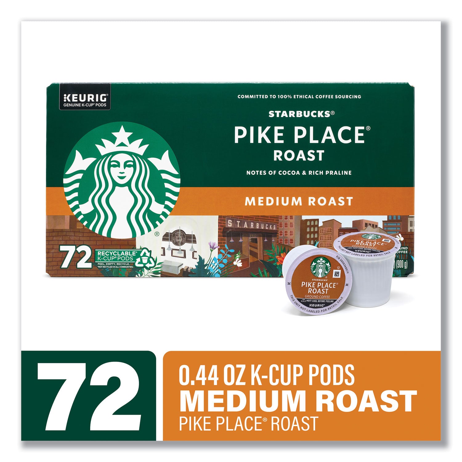 Pike Place Coffee K-Cups, 72/Carton, Ships in 1-3 Business Days