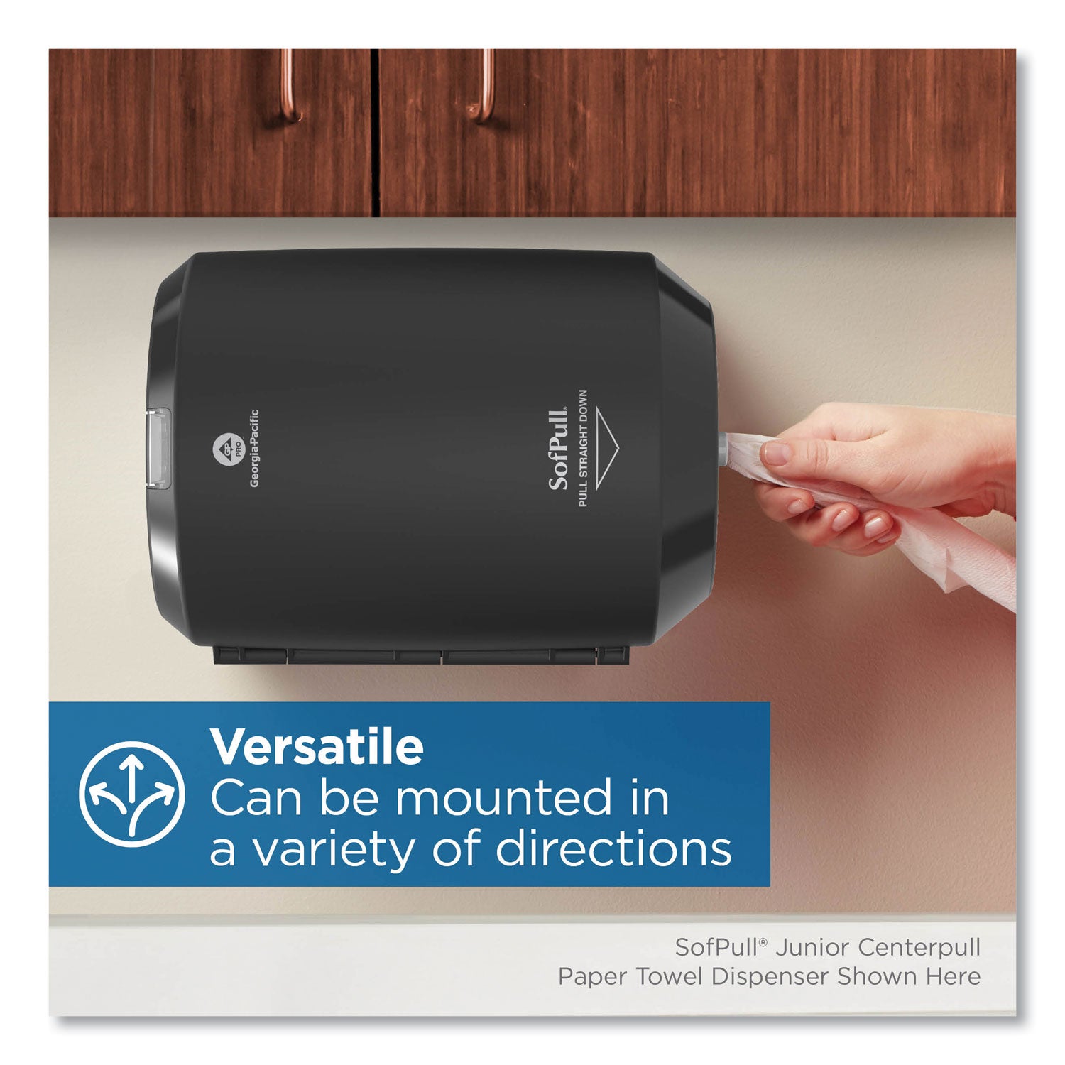 SofPull CenterPull Hand Towel Dispenser, 9.63 x 8.88 x 10.94, Black
