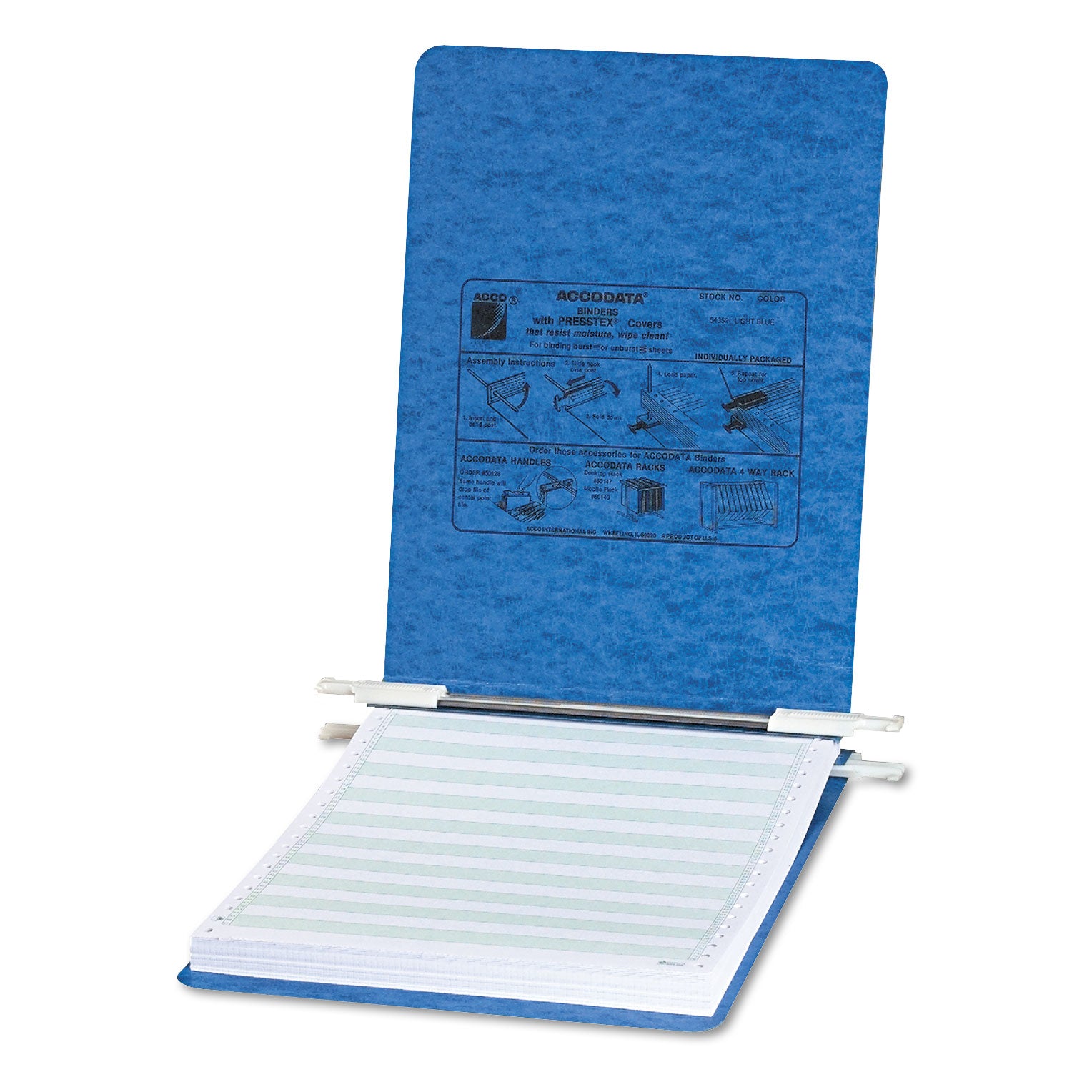 PRESSTEX Covers with Storage Hooks, 2 Posts, 6" Capacity, 11 x 8.5, Light Blue - 