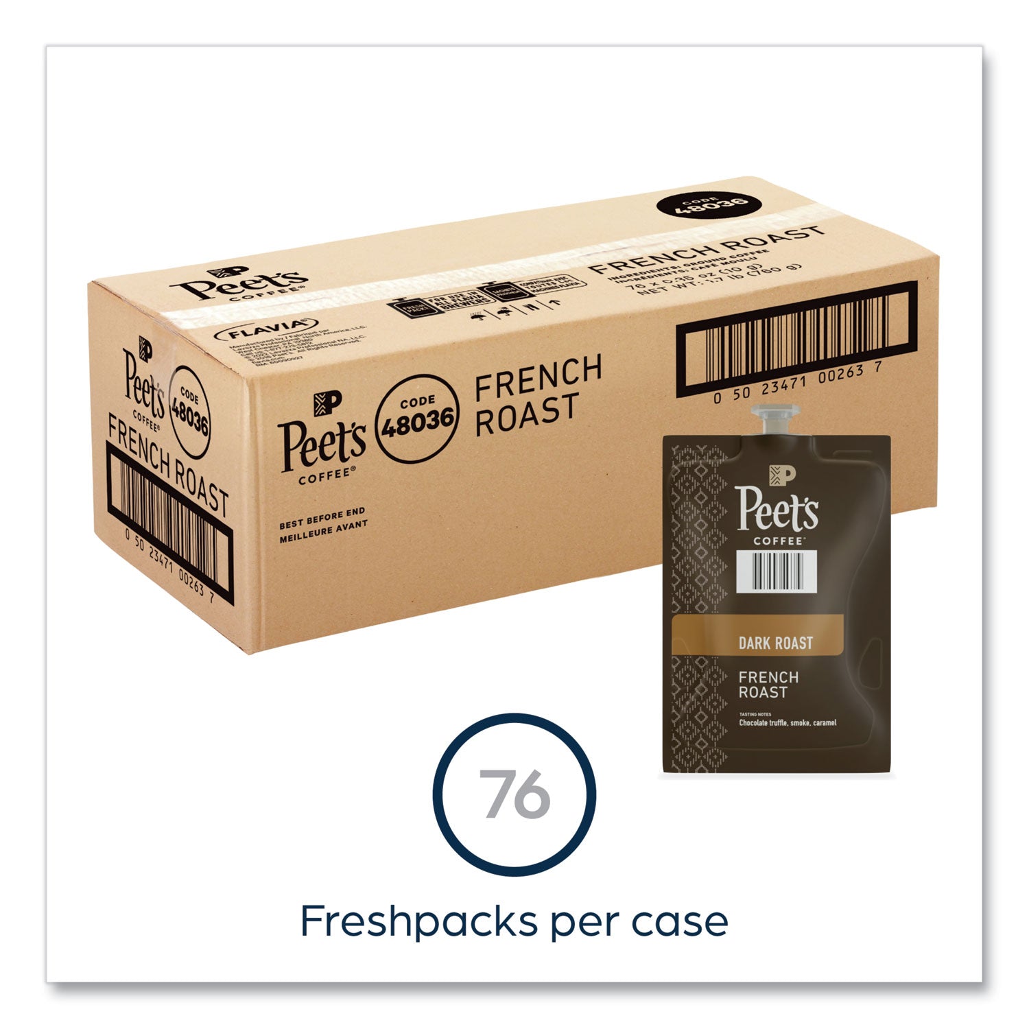 peets-french-roast-coffee-freshpack-french-roast-035-oz-pouch-76-carton_lav48036 - 5