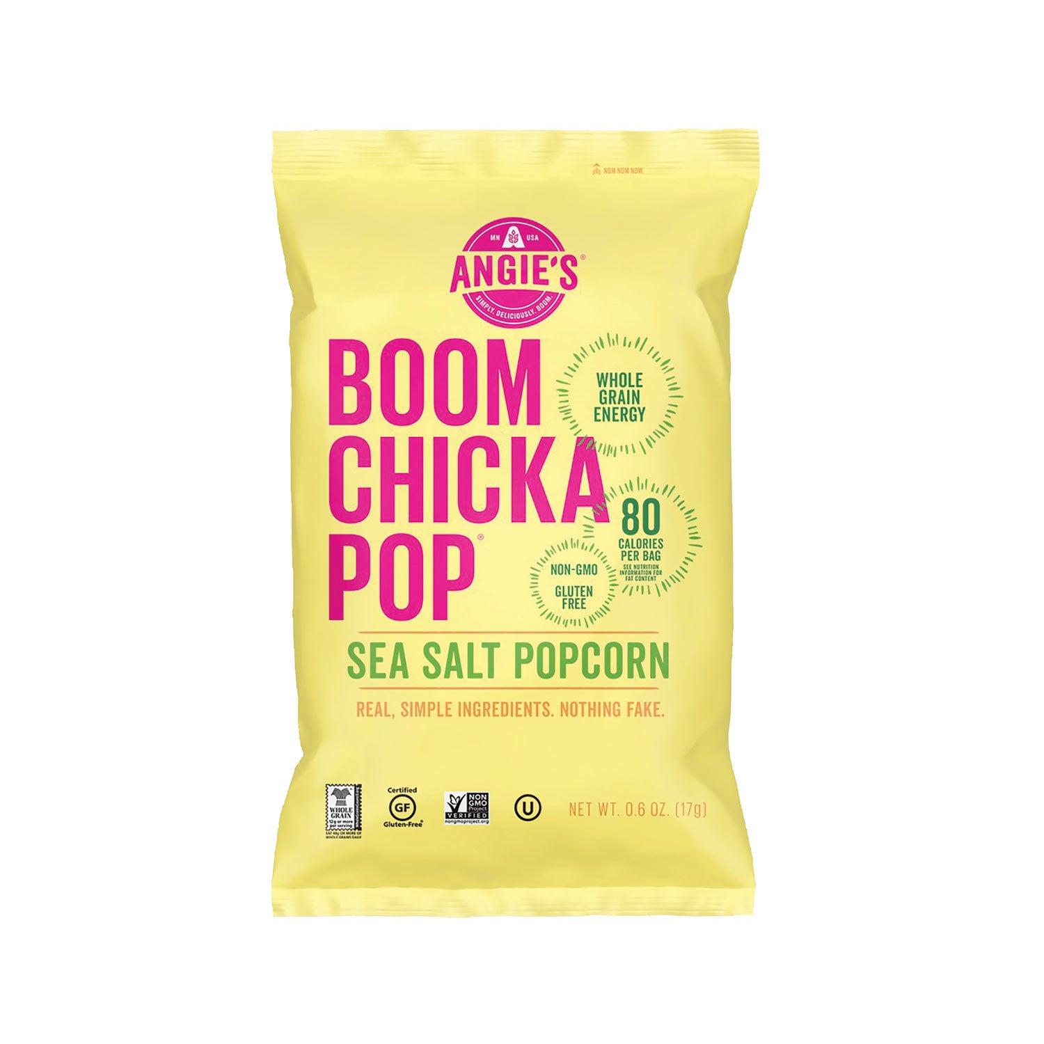 Angie's BOOMCHICKAPOP Popcorn - Non-GMO, Gluten-free - Sea Salt - 1 oz - 24 / Carton