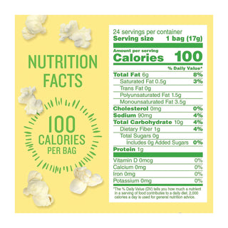 Angie's BOOMCHICKAPOP Popcorn - Non-GMO, Gluten-free - Sea Salt - 1 oz - 24 / Carton