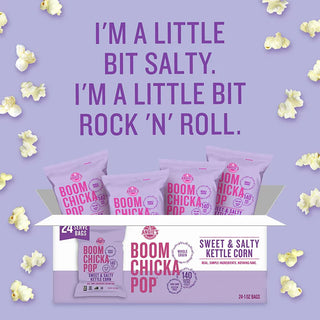 Angie's BOOMCHICKAPOP Popcorn - Gluten-free, Cholesterol-free, No High Fructose Corn Syrup - Sweet and Salty Kettle - 1 Serving Bag - 24 / Carton
