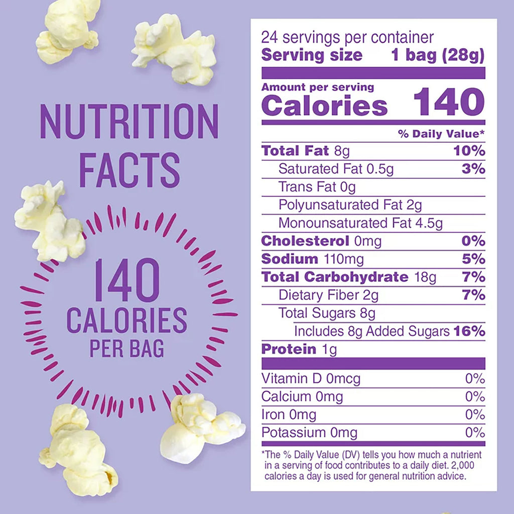 Angie's BOOMCHICKAPOP Popcorn - Gluten-free, Cholesterol-free, No High Fructose Corn Syrup - Sweet and Salty Kettle - 1 Serving Bag - 24 / Carton