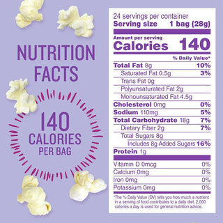 Angie's BOOMCHICKAPOP Popcorn - Gluten-free, Cholesterol-free, No High Fructose Corn Syrup - Sweet and Salty Kettle - 1 Serving Bag - 24 / Carton