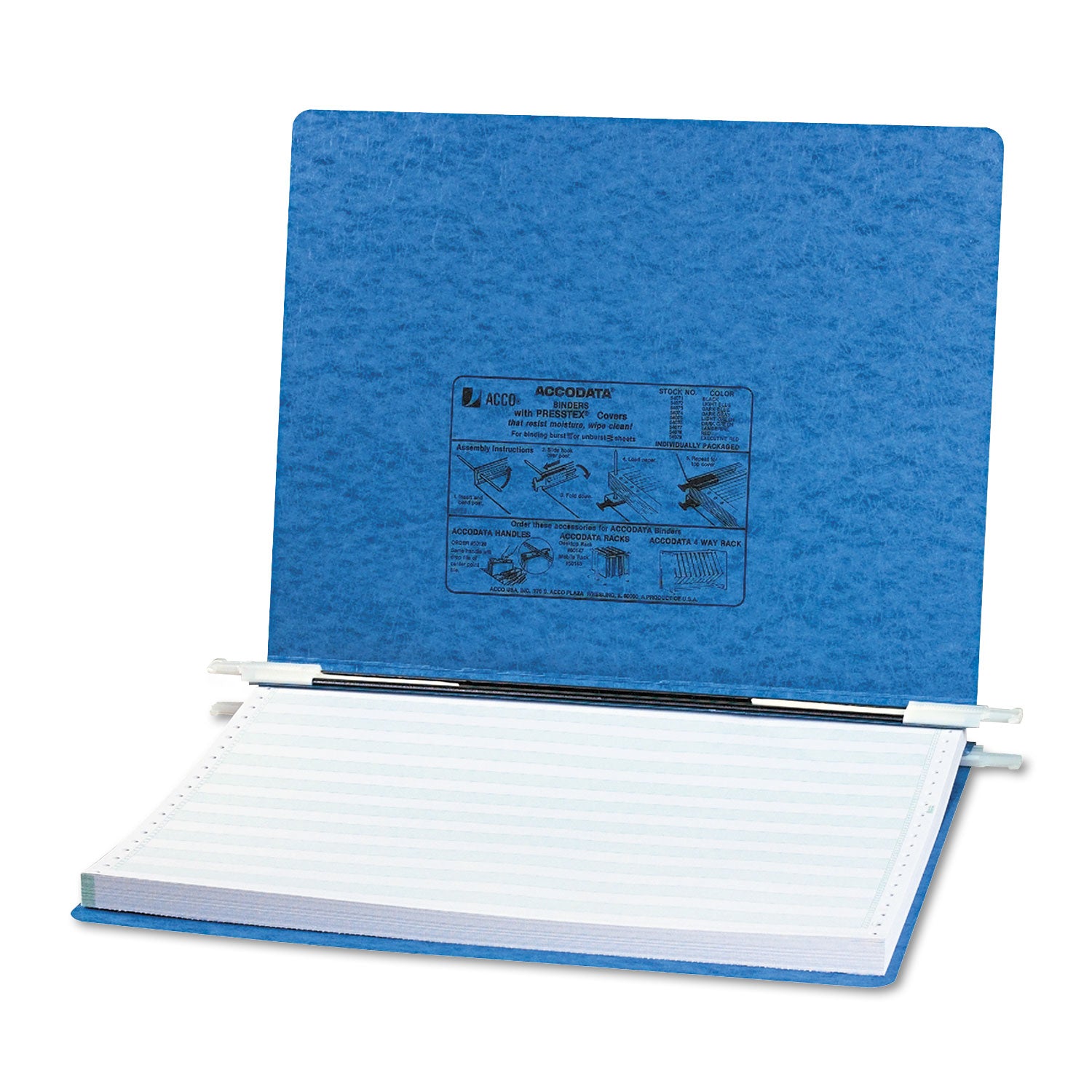 PRESSTEX Covers with Storage Hooks, 2 Posts, 6" Capacity, 14.88 x 11, Light Blue - 
