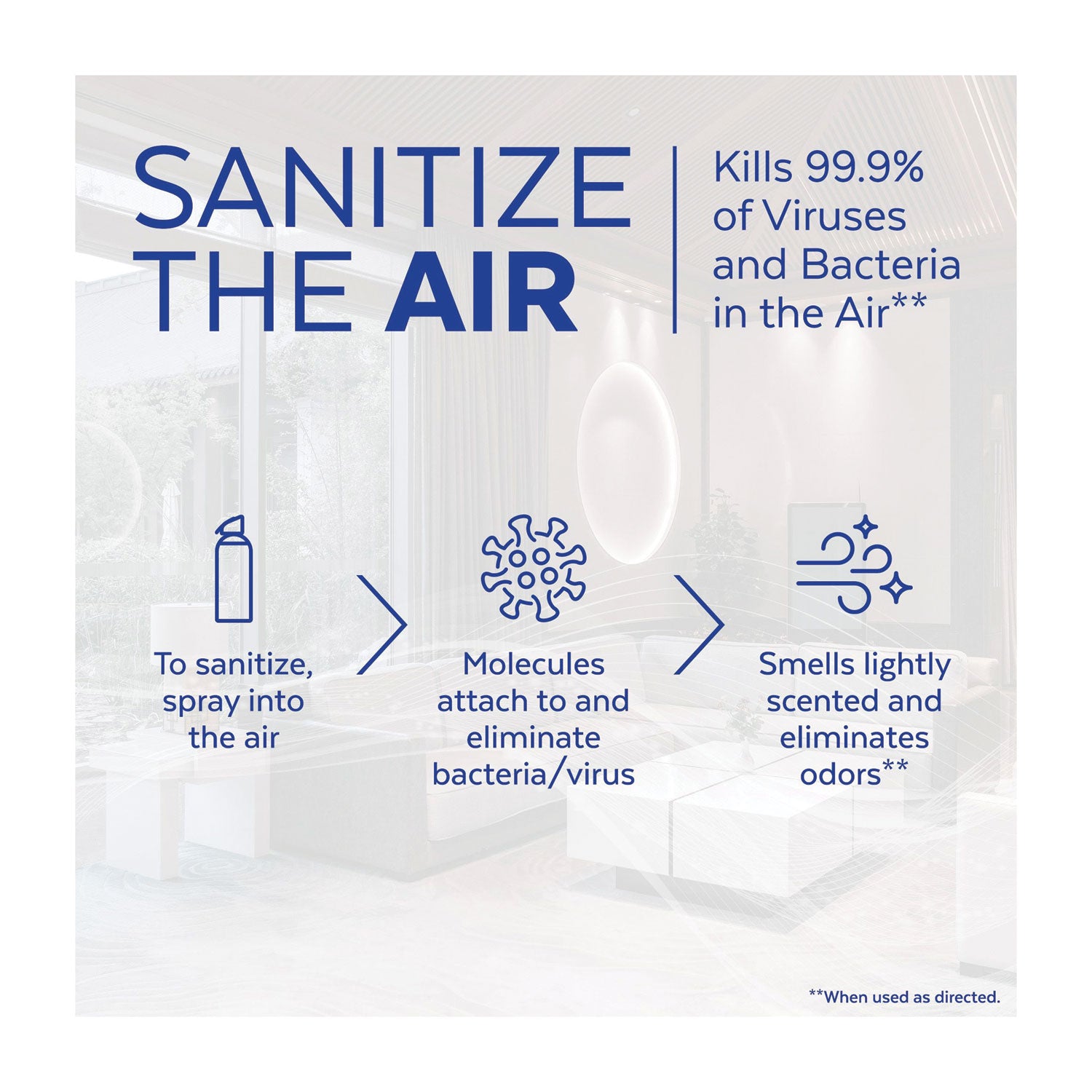 Air Sanitizer Spray, Simple Fresh, 10 oz Aerosol Spray, 6/Carton