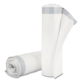 Draw-Tuff Institutional Draw-Tape Can Liners, 55 gal, 1.9 mil, 42.5" x 35.5", Natural, 10 Bags/Roll, 5 Rolls/Carton