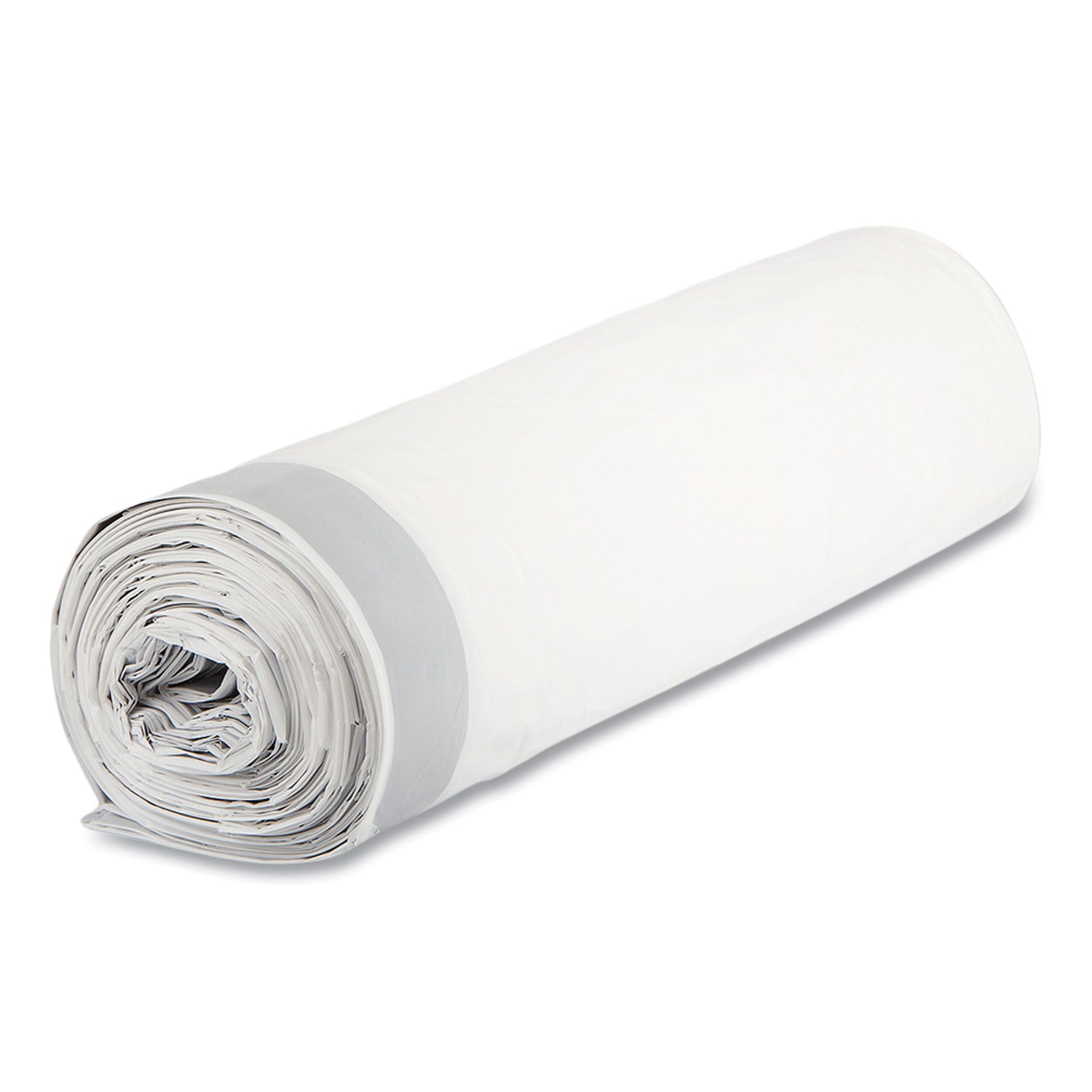Draw-Tuff Institutional Draw-Tape Can Liners, 55 gal, 1.9 mil, 42.5" x 35.5", Natural, 10 Bags/Roll, 5 Rolls/Carton