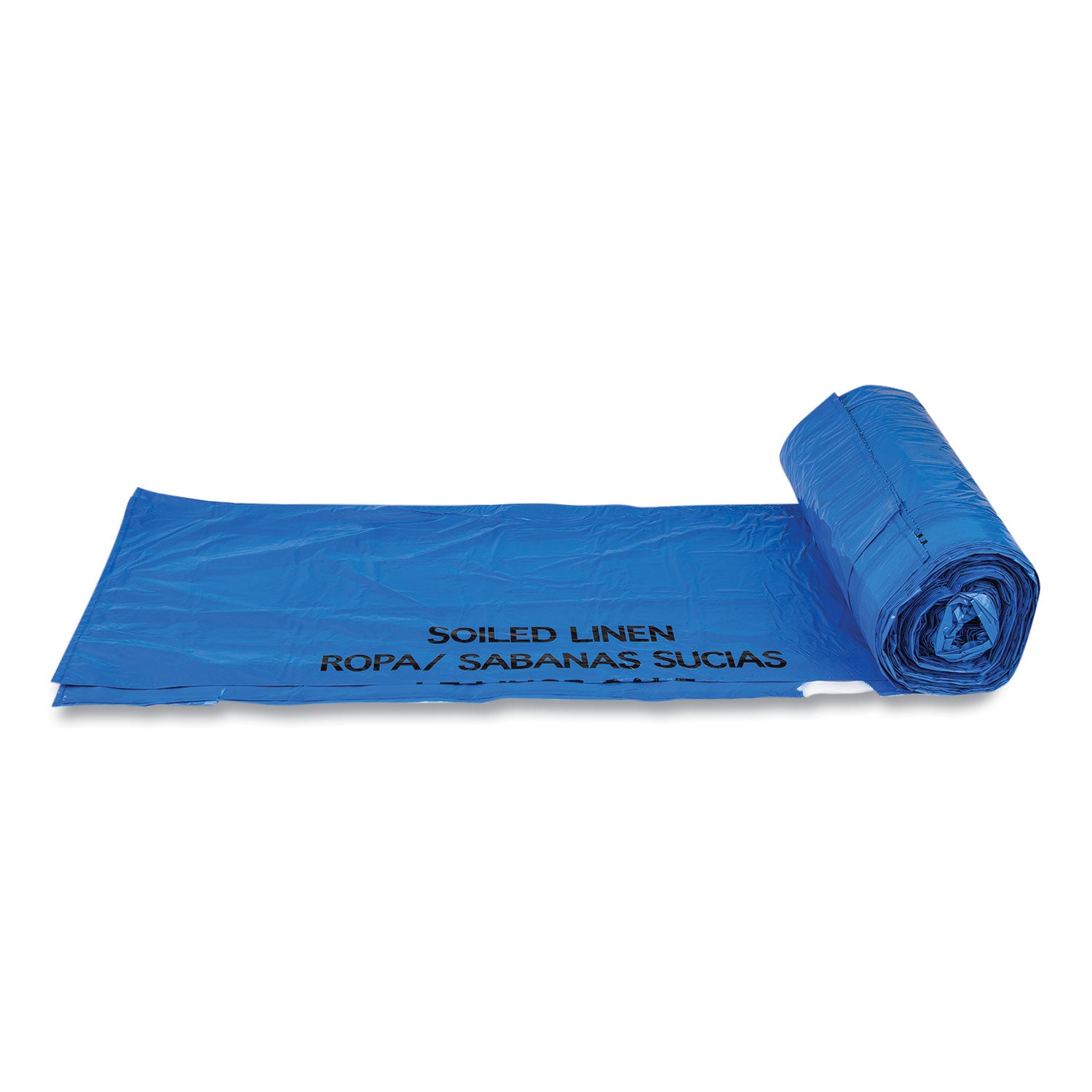 Draw-Tuff Institutional Draw-Tape Can Liners, 30 gal, 1 mil, 30.5" x 40", Blue, 25 Bags/Roll, 8 Rolls/Carton