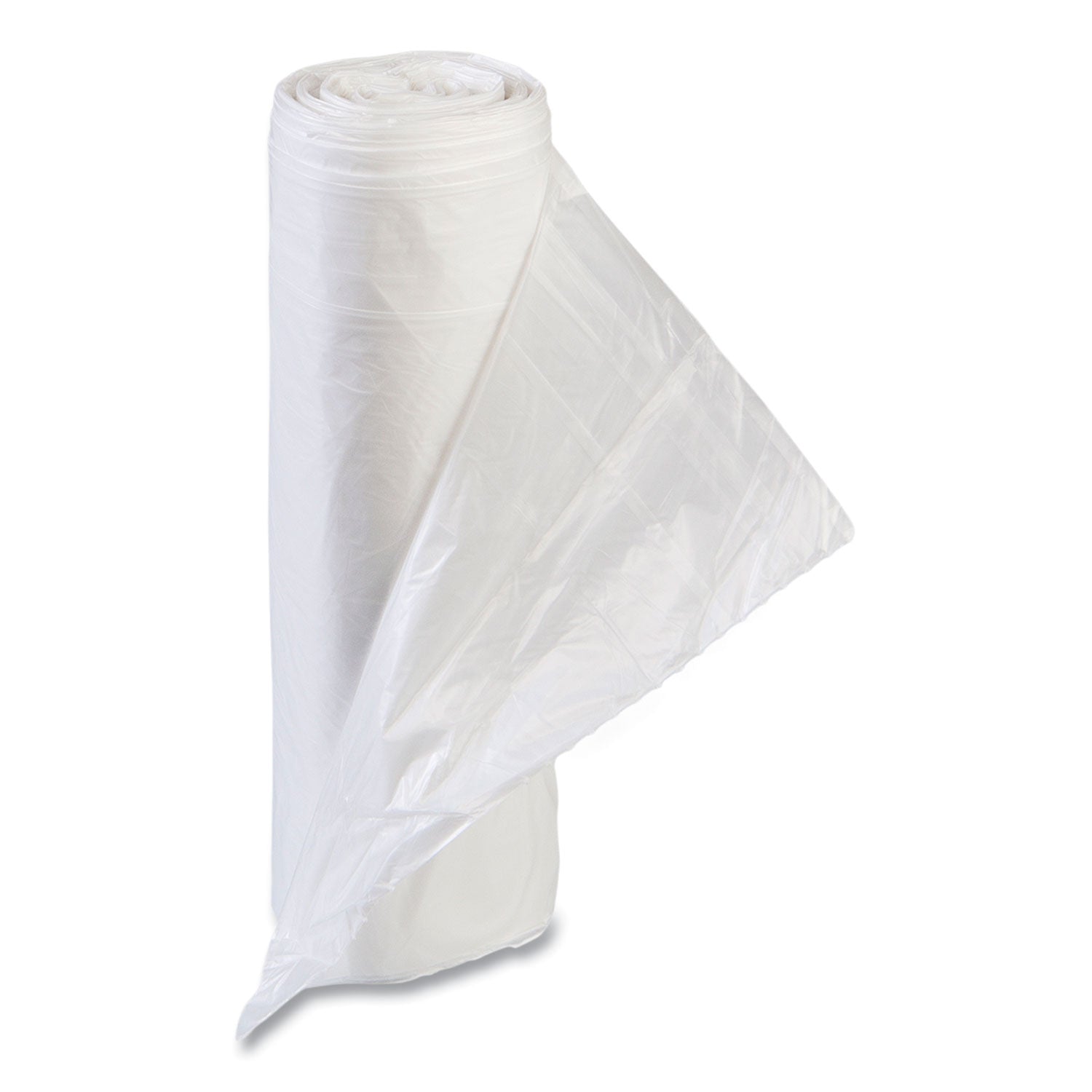 Draw-Tuff Institutional Draw-Tape Can Liners, 23 gal, 1 mil, 38" x 28.5", Natural, 25 Bags/Roll, 6 Rolls/Carton