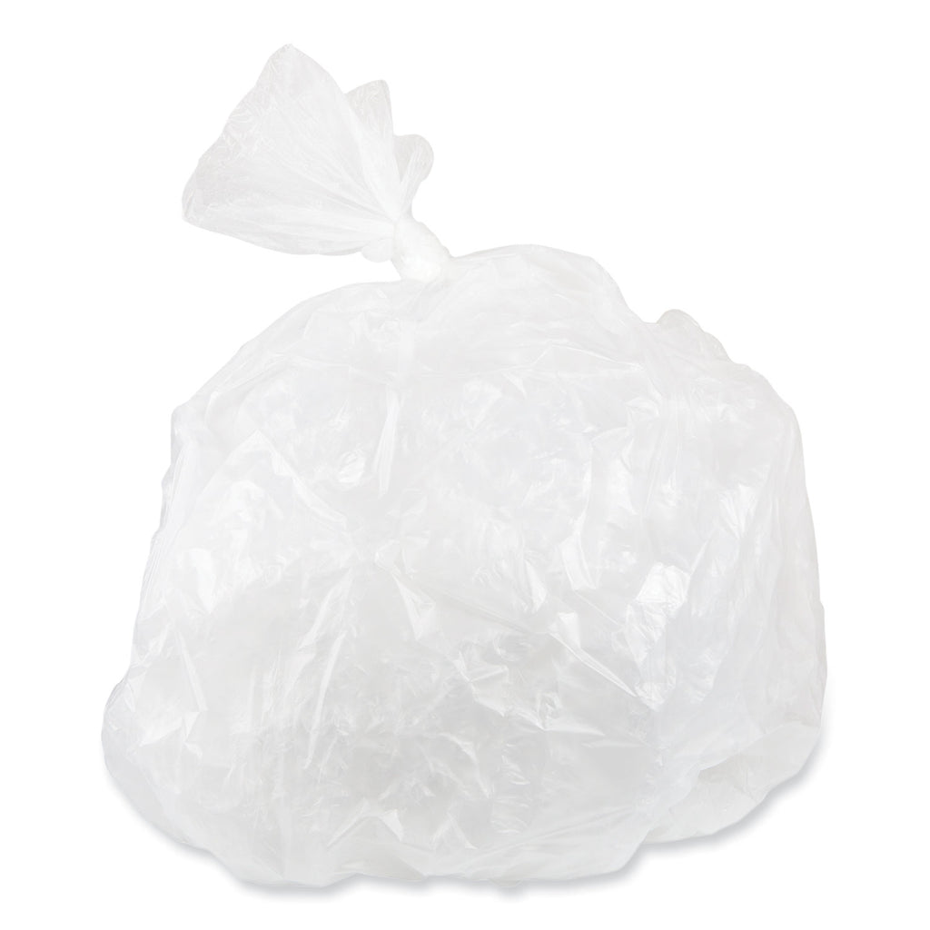 Draw-Tuff Institutional Draw-Tape Can Liners, 23 gal, 1 mil, 38" x 28.5", Natural, 25 Bags/Roll, 6 Rolls/Carton