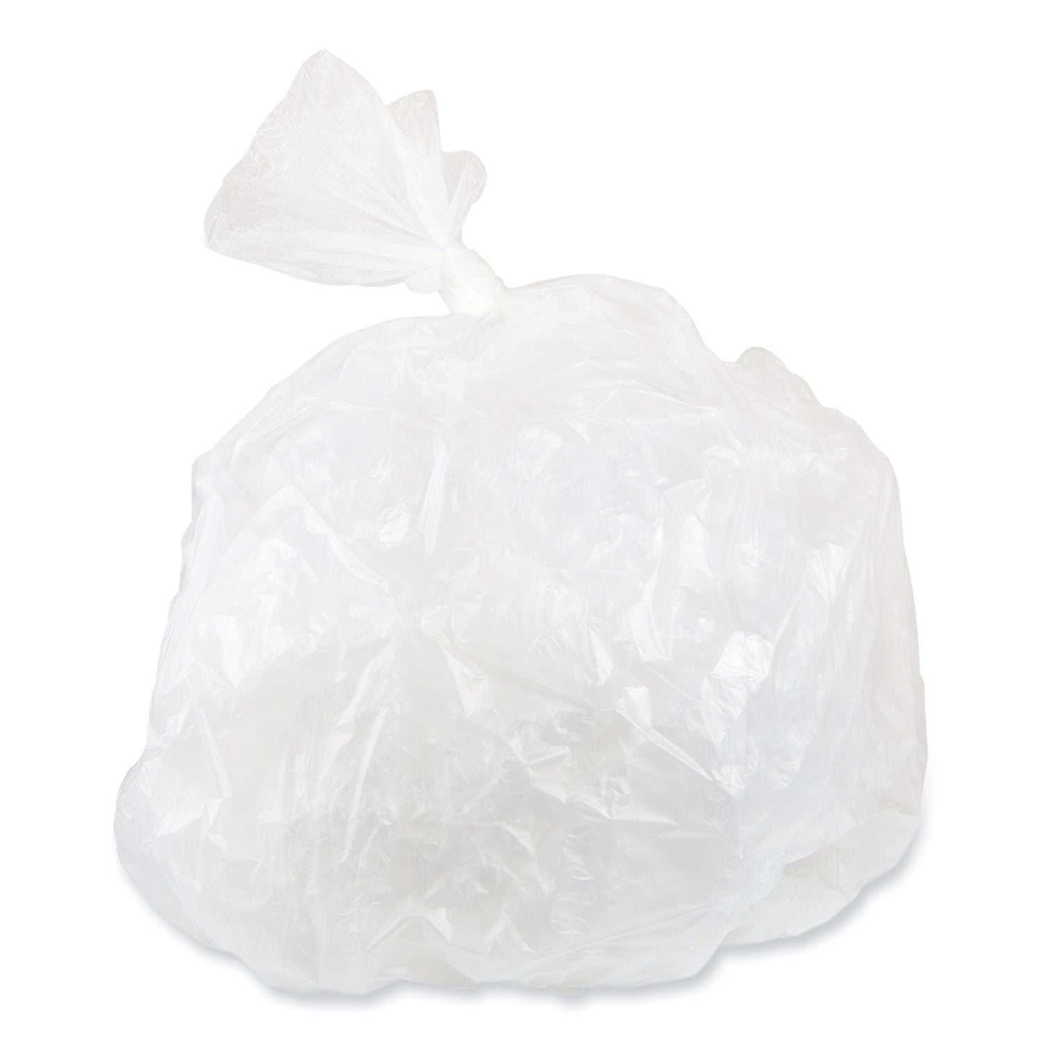 Draw-Tuff Institutional Draw-Tape Can Liners, 23 gal, 1 mil, 38" x 28.5", Natural, 25 Bags/Roll, 6 Rolls/Carton