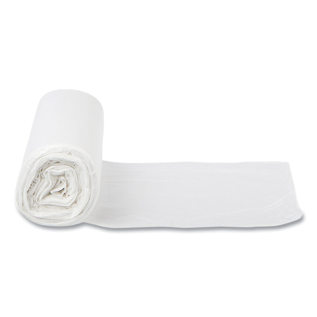 High-Density Commercial Can Liners, 16 gal, 6 mic, 24" x 33", Natural, 50 Bags/Roll, 20 Perforated Rolls/Carton