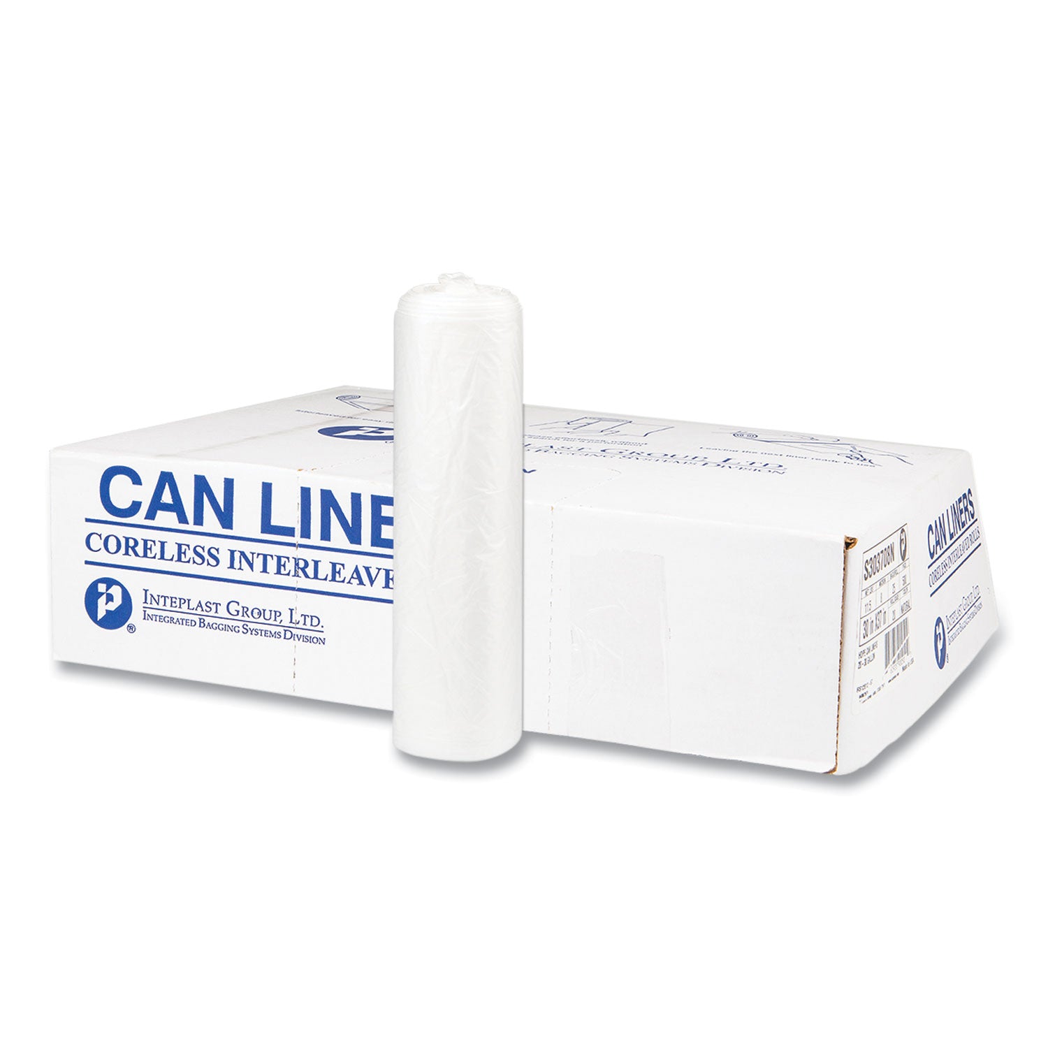 High-Density Commercial Can Liners, 10 gal, 8 mic, 24" x 24", Natural, 50 Bags/Roll, 20 Interleaved Rolls/Carton