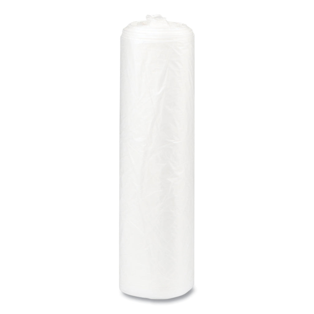 High-Density Commercial Can Liners, 10 gal, 8 mic, 24" x 24", Natural, 50 Bags/Roll, 20 Interleaved Rolls/Carton