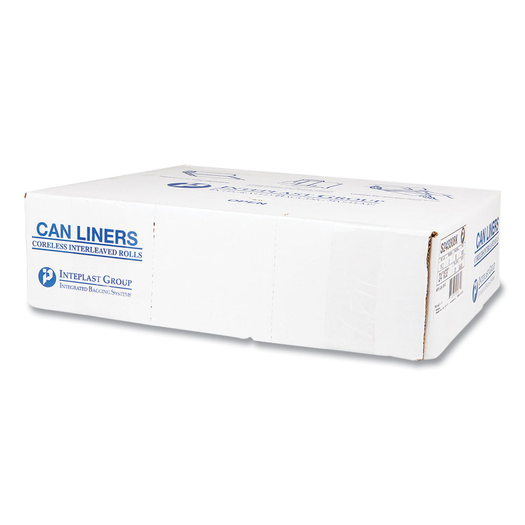 High-Density Commercial Can Liners, 16 gal, 8 mic, 24" x 33", Black, 50 Bags/Roll, 20 Interleaved Rolls/Carton