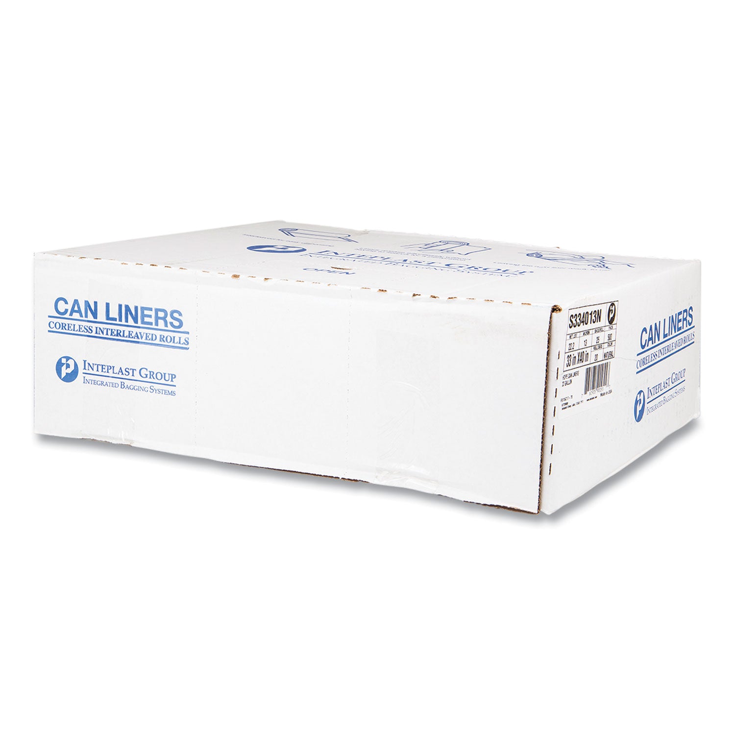 High-Density Commercial Can Liners, 33 gal, 13 mic, 33" x 40", Clear, 25 Bags/Roll, 20 Interleaved Rolls/Carton