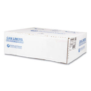 High-Density Commercial Can Liners, 33 gal, 13 mic, 33" x 40", Clear, 25 Bags/Roll, 20 Interleaved Rolls/Carton