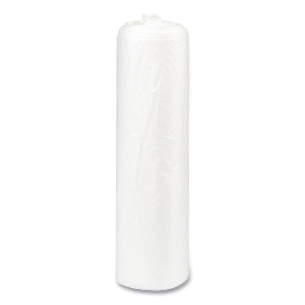 High-Density Commercial Can Liners, 33 gal, 17 mic, 33" x 40", Clear, 25 Bags/Roll, 10 Interleaved Rolls/Carton
