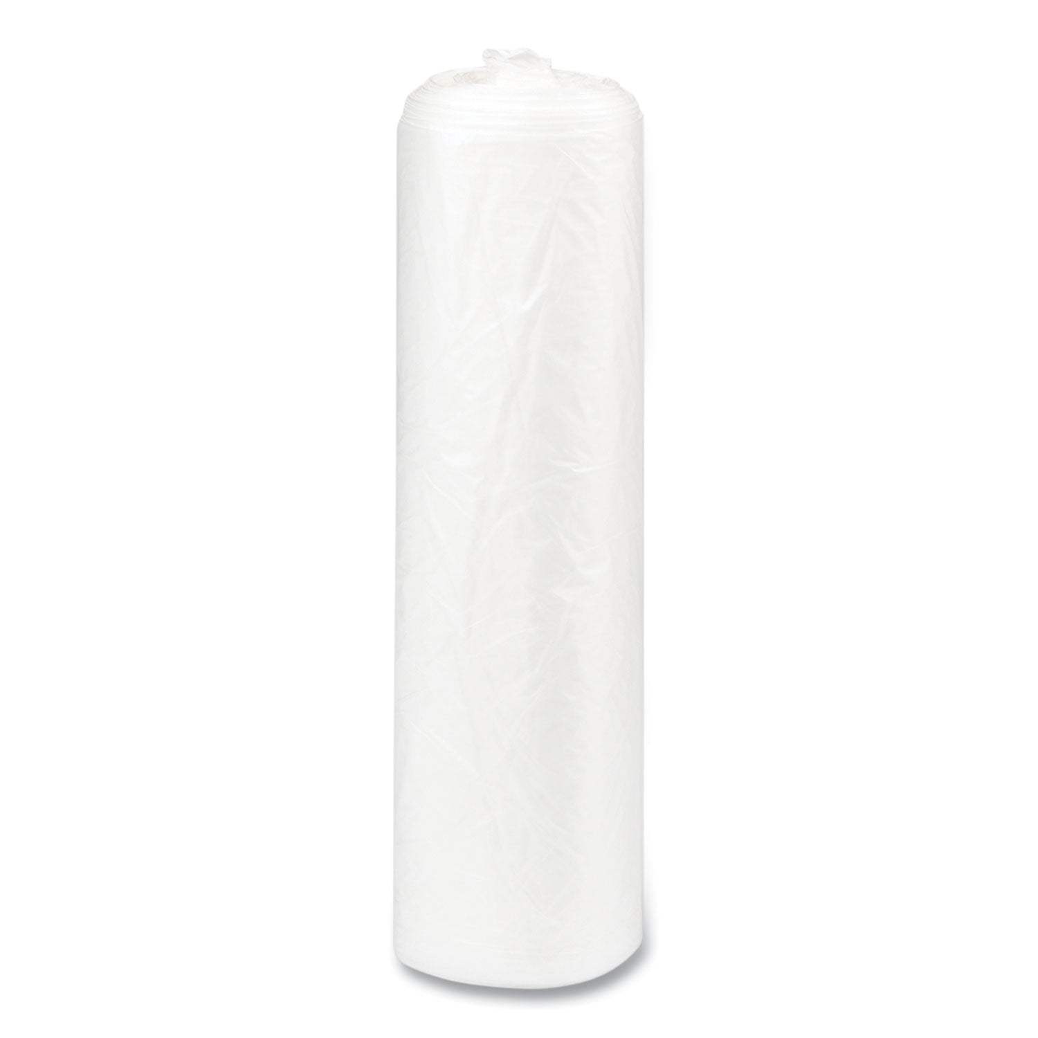 High-Density Commercial Can Liners, 33 gal, 17 mic, 33" x 40", Clear, 25 Bags/Roll, 10 Interleaved Rolls/Carton