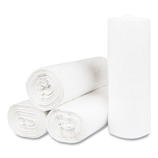High-Density Commercial Can Liners, 55 gal, 17 mic, 36" x 60", Clear, 25 Bags/Roll, 8 Interleaved Rolls/Carton