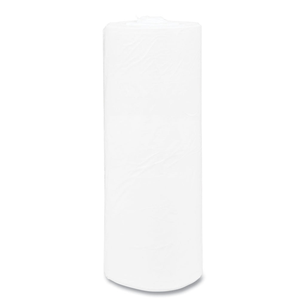 High-Density Commercial Can Liners, 55 gal, 17 mic, 36" x 60", Clear, 25 Bags/Roll, 8 Interleaved Rolls/Carton