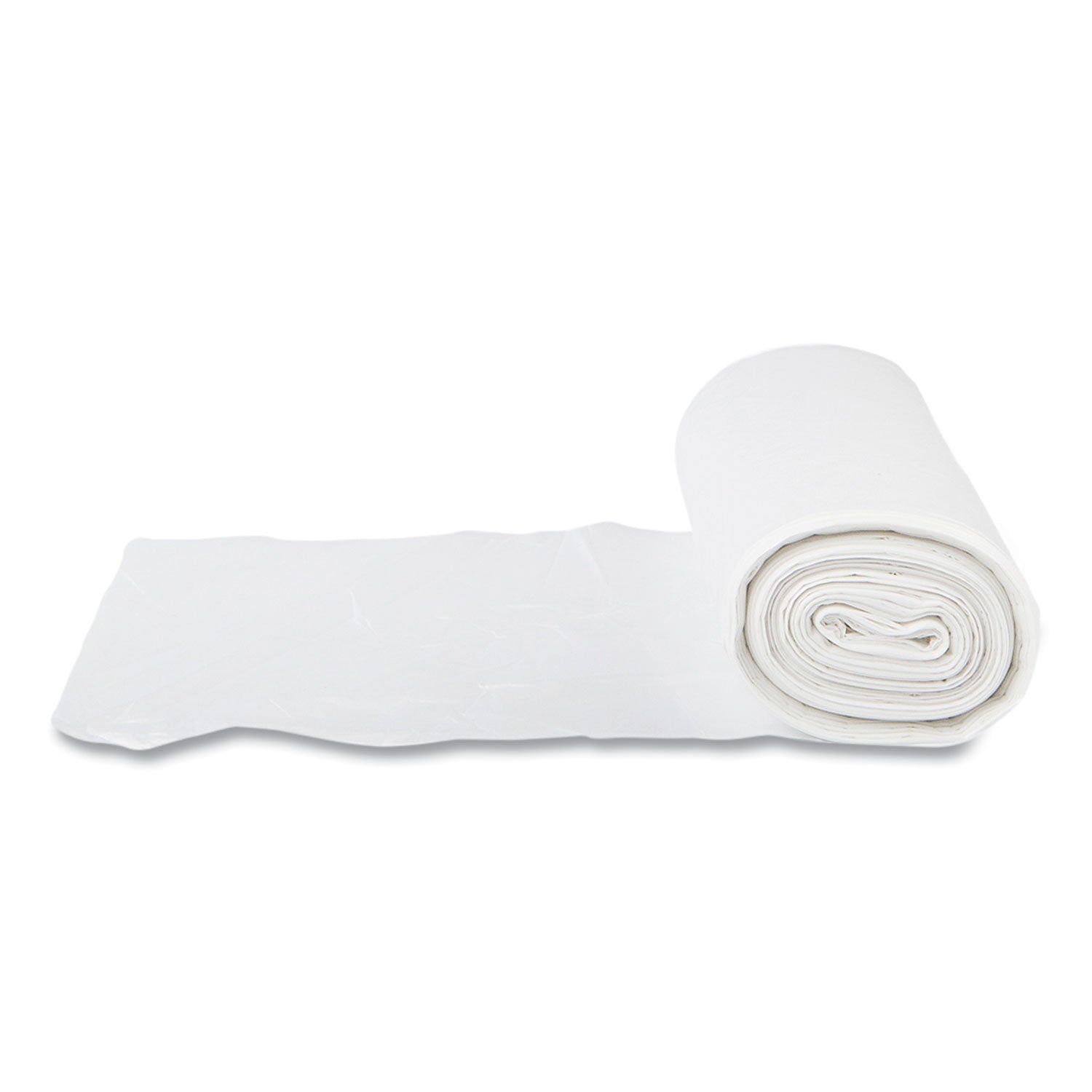 High-Density Commercial Can Liners, 60 gal, 14 mic, 38" x 60", Clear, 25 Bags/Roll, 8 Interleaved Rolls/Carton