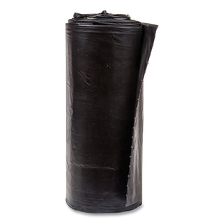 High-Density Commercial Can Liners, 60 gal, 17 mic, 38" x 60", Black, 25 Bags/Roll, 8 Interleaved Rolls/Carton