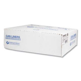High-Density Commercial Can Liners, 60 gal, 22 mic, 38" x 60", Black, 25 Bags/Roll, 6 Interleaved Rolls/Carton
